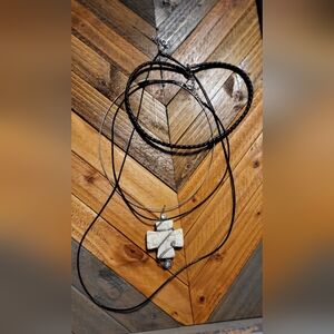 Elegant Black and White Pendant Necklace